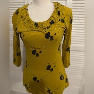 Frenchie print ANTHROPOLOGIE Women's Top